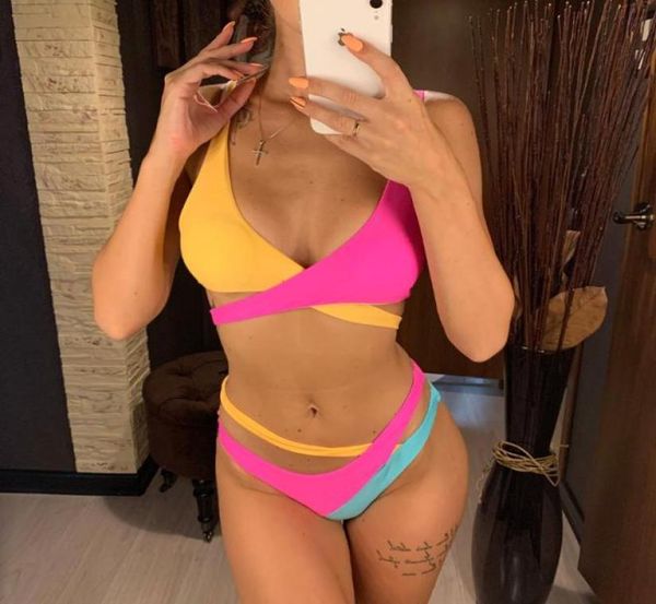 onepiece suits yellow pink blue colorful splicing bikini female swimsuit women swimwear twopiece set cut out bather bathing su5118158
onepiece suits yellow pink blue colorful splicing bikini female swimsuit women swimwear twopiece set cut out bather bathing su5118158