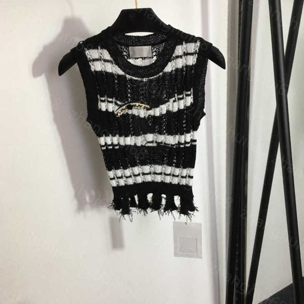 23ss womens designer clothing womens knits round neck pearl braided logo stripe knitted vest womens clothes a1, White
23ss womens designer clothing womens knits round neck pearl braided logo stripe knitted vest womens clothes a1, White