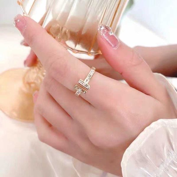 original new ins simple and small design tiffay ring; colorless letter for female; index finger temperament; versatility; online live broadc, Silver
original new ins simple and small design tiffay ring; colorless letter for female; index finger temperament; versatility; online live broadc, Silver