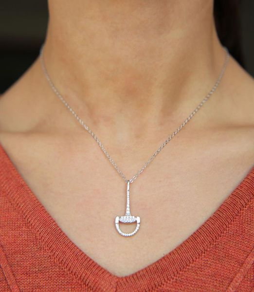 sterling silver micro pave cz snaffle bit pendant necklace for horse lover fine silver necklace 099766
sterling silver micro pave cz snaffle bit pendant necklace for horse lover fine silver necklace 099766