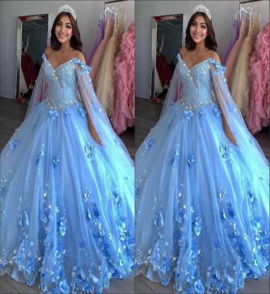 light blue new sweet 16 dresses ball gowns hand made flowers beaded applique vestidos de quinceanera dress with wraps prom pageant3462454, Blue;red
light blue new sweet 16 dresses ball gowns hand made flowers beaded applique vestidos de quinceanera dress with wraps prom pageant3462454, Blue;red