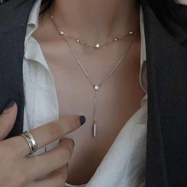 pendant necklaces new 925 sterling silver doublelayer water drop necklace shiny zircon pendant collar chain women exquisite jewelry party gi
pendant necklaces new 925 sterling silver doublelayer water drop necklace shiny zircon pendant collar chain women exquisite jewelry party gi