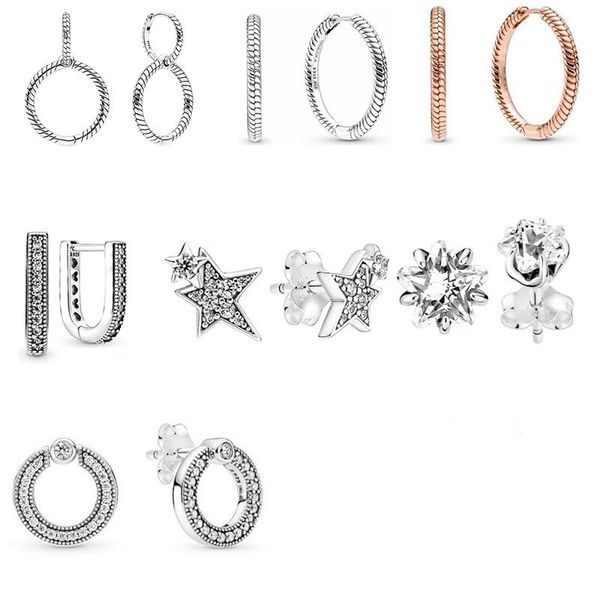 925 silver fit pandora earrings crystal fashion women jewelry gift ear studs double sided double ring threaded ear ring version shiny asymme
925 silver fit pandora earrings crystal fashion women jewelry gift ear studs double sided double ring threaded ear ring version shiny asymme