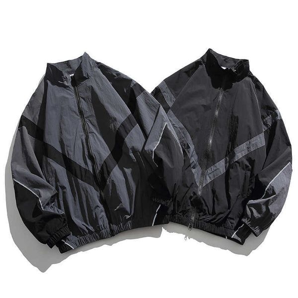 american trendy brand with embedded lines reflective stitching standing neck zipper jacket autumn sprint jacket loose casual jacket men', Black;brown
american trendy brand with embedded lines reflective stitching standing neck zipper jacket autumn sprint jacket loose casual jacket men', Black;brown