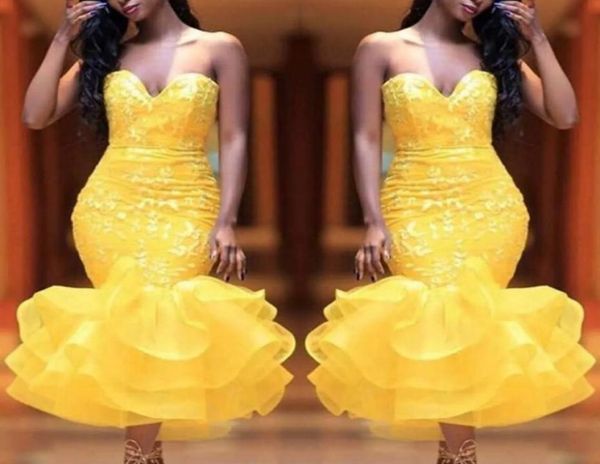 yellow sweetheart short prom dresses lace appliques organza ruffles mermaid evening gowns tea length cocktail party dress 216486, Black
yellow sweetheart short prom dresses lace appliques organza ruffles mermaid evening gowns tea length cocktail party dress 216486, Black
