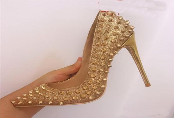 fashion summer autumn women pumps shoes gold sliver glitter studded spikes pointed toe high heels sandals boots 120mm party dress 8668037, Black
fashion summer autumn women pumps shoes gold sliver glitter studded spikes pointed toe high heels sandals boots 120mm party dress 8668037, Black