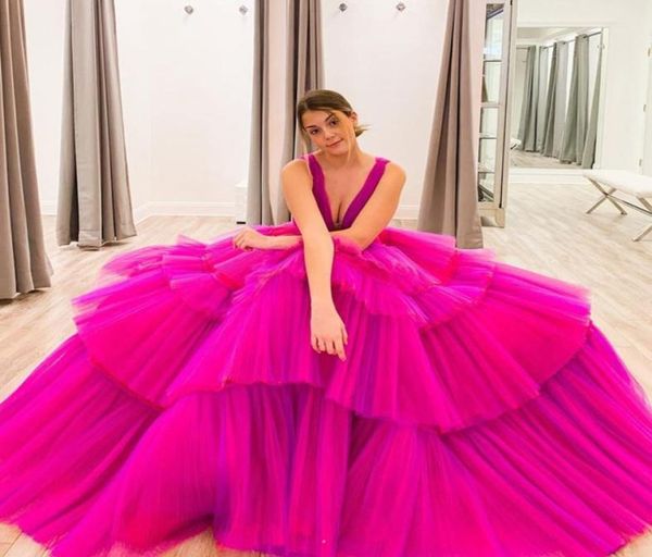 modern fuchsia tiered skirt prom dresses v neck backless tulle a line evening dress layered long graduation dress5048444, Black
modern fuchsia tiered skirt prom dresses v neck backless tulle a line evening dress layered long graduation dress5048444, Black