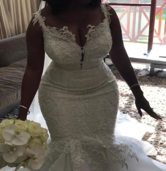 2021 mermaid bridal dress sleeveless elegant appliques lace wedding dresses african gowns with custom made1178020, White
2021 mermaid bridal dress sleeveless elegant appliques lace wedding dresses african gowns with custom made1178020, White