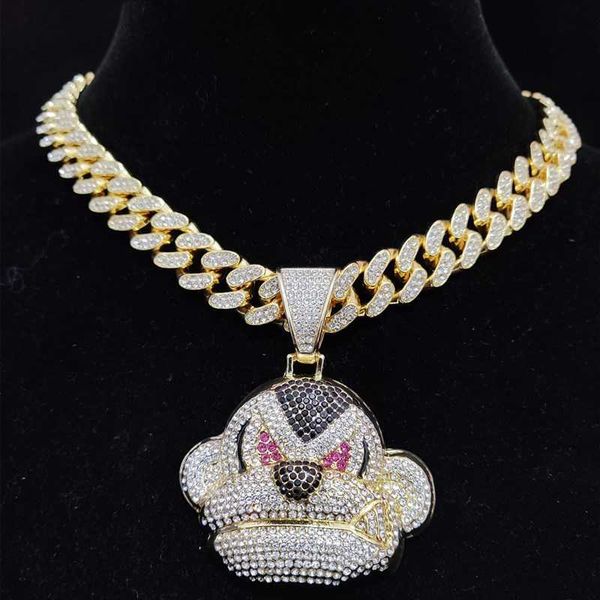 men women hip hop monkey pendant necklace with13mm crystal cuban chain hiphop iced out bling necklaces fashion charm jewelry, Silver
men women hip hop monkey pendant necklace with13mm crystal cuban chain hiphop iced out bling necklaces fashion charm jewelry, Silver