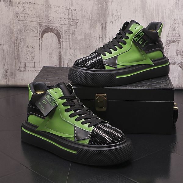 new men casual shoes high sneakers punk hip hop rhinestone height increasing shoes flat board shoes zapatillas hombre, Black
new men casual shoes high sneakers punk hip hop rhinestone height increasing shoes flat board shoes zapatillas hombre, Black