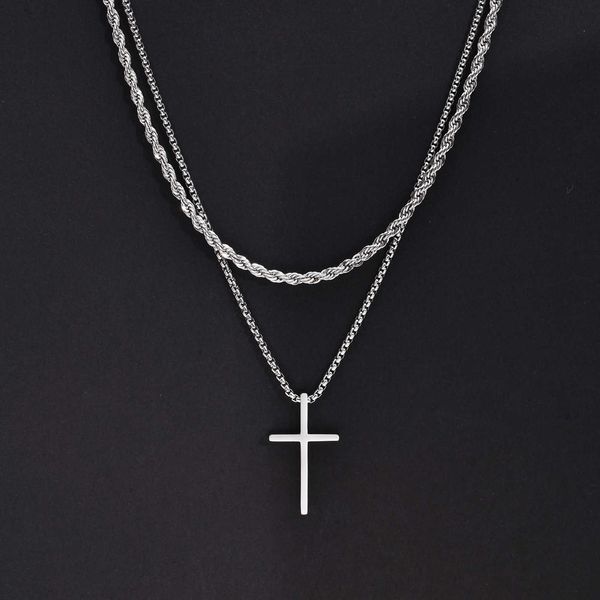 pendant necklaces vnox mens cross necklaces stainless steel layered plain cross pendant rope box chain necklace simple prayer jesus collar a, Silver
pendant necklaces vnox mens cross necklaces stainless steel layered plain cross pendant rope box chain necklace simple prayer jesus collar a, Silver