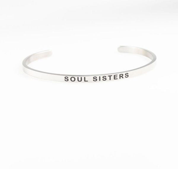 soul sister mantra bracelets for women gift stainless steel bangles inspirational jewelry6332915, Black
soul sister mantra bracelets for women gift stainless steel bangles inspirational jewelry6332915, Black