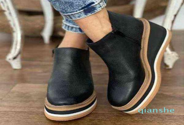fashionboots winter wedges women comfortable ankle shoes round toe 4cm heel lace up and zip thicken botas1812306, Black
fashionboots winter wedges women comfortable ankle shoes round toe 4cm heel lace up and zip thicken botas1812306, Black