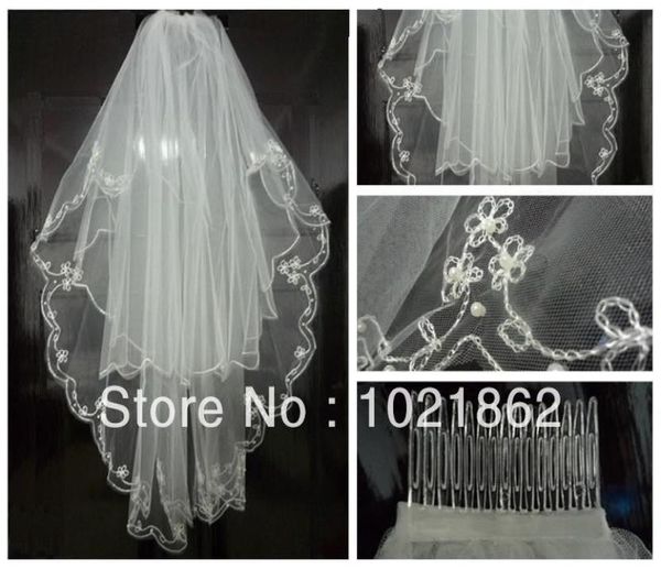 2t white bridal veils elbow beaded edge embroidery pearls ivory wedding veil with comb two layer8091648, Black
2t white bridal veils elbow beaded edge embroidery pearls ivory wedding veil with comb two layer8091648, Black