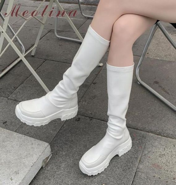 meotina real leather platform high heel stretch boots women knee high boots shoes round toe block heels long autumn winter7310643, Black
meotina real leather platform high heel stretch boots women knee high boots shoes round toe block heels long autumn winter7310643, Black