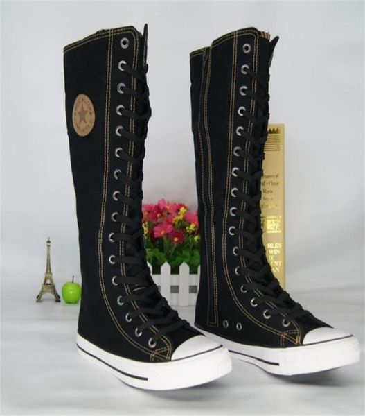 women high casual canvas shoes gothic fashion punk style women long boots ladies knee high with side zipper canvas shoes lj2019132875, Black
women high casual canvas shoes gothic fashion punk style women long boots ladies knee high with side zipper canvas shoes lj2019132875, Black