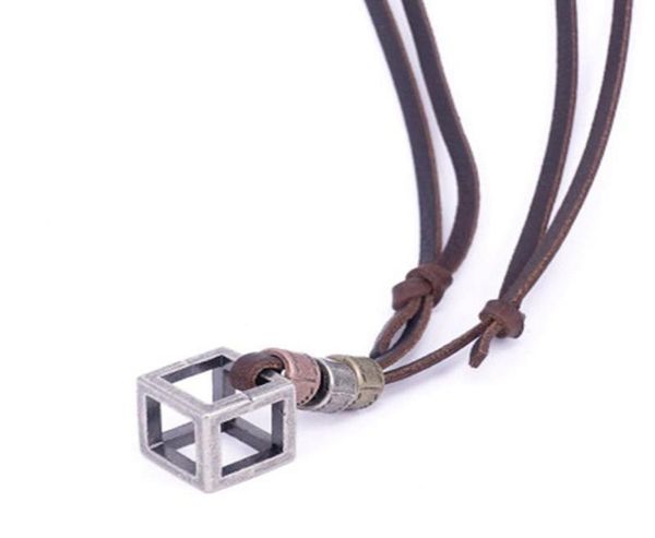retro male necklace 100 genuine leather rope punk vintage collar jewelry hollow cube box pendant for men necklaces6930555, Silver
retro male necklace 100 genuine leather rope punk vintage collar jewelry hollow cube box pendant for men necklaces6930555, Silver