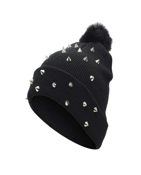 beanieskull caps women punk rivet winter hat black big pom fashion knitted wool thick warm ladies9466944, Blue;gray
beanieskull caps women punk rivet winter hat black big pom fashion knitted wool thick warm ladies9466944, Blue;gray