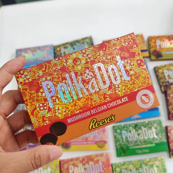 new polkadot chocolate bar packaging box magic mushroom 4g packaging main box wave dot bag holographic stickers full pack new 20 flavors siz
new polkadot chocolate bar packaging box magic mushroom 4g packaging main box wave dot bag holographic stickers full pack new 20 flavors siz
