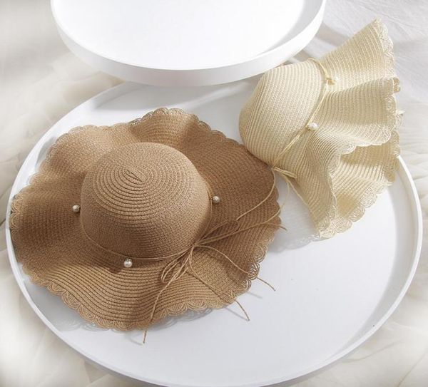 female summer wave wavy edge straw hat along pearl bow big along hat korean travel beach sunscreen hat whole9949154, Blue;gray
female summer wave wavy edge straw hat along pearl bow big along hat korean travel beach sunscreen hat whole9949154, Blue;gray