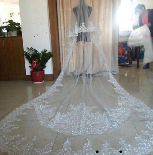 bridal veils real image wedding long lace applique crystals two layers cathedral length blusher veil1928832, Black
bridal veils real image wedding long lace applique crystals two layers cathedral length blusher veil1928832, Black