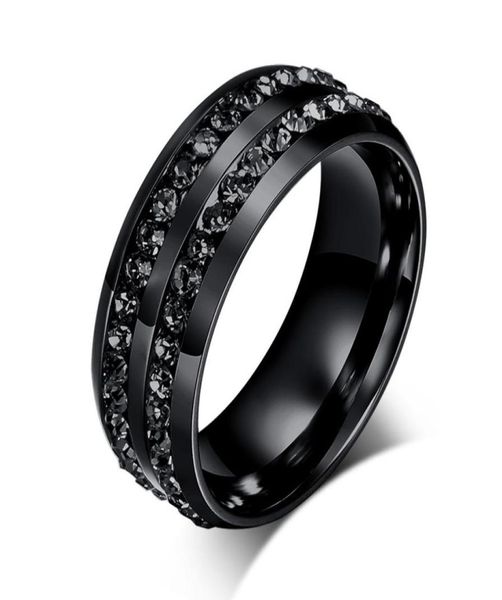 black crystal rings for women two rows female rings trendy stainless steel wedding jewelry r006bb6761683, Golden;silver
black crystal rings for women two rows female rings trendy stainless steel wedding jewelry r006bb6761683, Golden;silver