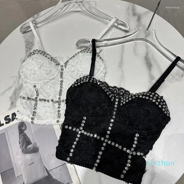 fashion women's tanks prepomp 2023 summer arrival sleeveless rhinestone lace chest pads camisole women, White
fashion women's tanks prepomp 2023 summer arrival sleeveless rhinestone lace chest pads camisole women, White