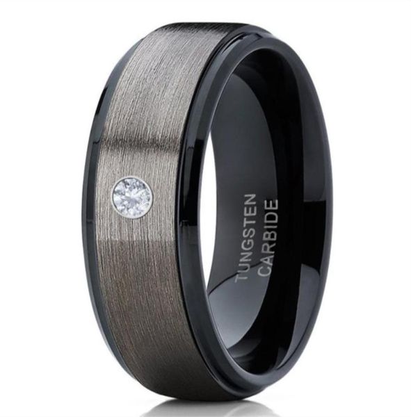 men039s 8mm silver brushed black edge tungsten carbide ring diamond wedding band jewelry for men us size 6137989868
men039s 8mm silver brushed black edge tungsten carbide ring diamond wedding band jewelry for men us size 6137989868