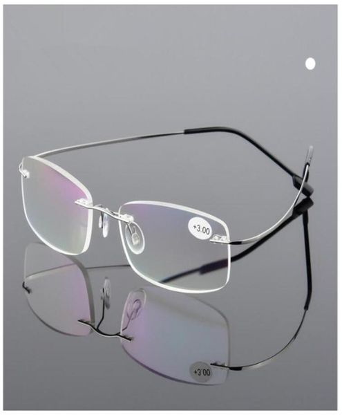 ultra light flexible memory titanium rimless reading glasses diopter 100150200250300350 407736103
ultra light flexible memory titanium rimless reading glasses diopter 100150200250300350 407736103