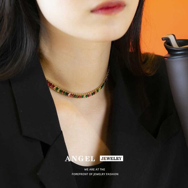 geometric square fashion niche design color diamond necklace temperament personality color full diamond necklace, Silver
geometric square fashion niche design color diamond necklace temperament personality color full diamond necklace, Silver