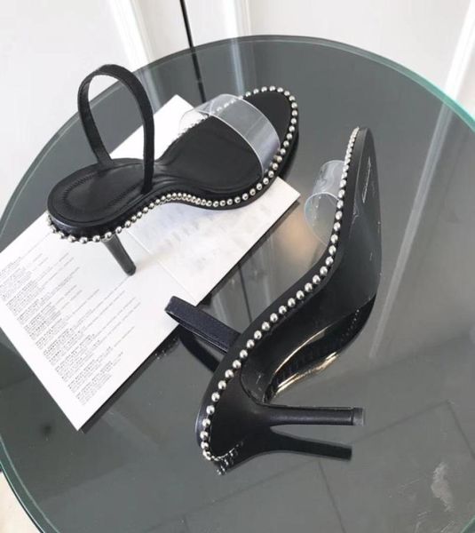 with box women real leather studs high heels sandal 3540 rivet transparent slippers slide sandals flip flops6214554, Black
with box women real leather studs high heels sandal 3540 rivet transparent slippers slide sandals flip flops6214554, Black