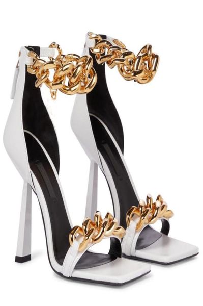 golden chain strap sandals shoes women high heels embellished gladiator sandalias lady pumps black white blue nappa leather weddin5971544
golden chain strap sandals shoes women high heels embellished gladiator sandalias lady pumps black white blue nappa leather weddin5971544