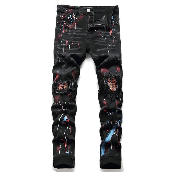 denim jeans designer pants 45 colors mens pants distressed motorcycle jean snake embroidery rock skinny slim ripped hole stripe pants, Blue
denim jeans designer pants 45 colors mens pants distressed motorcycle jean snake embroidery rock skinny slim ripped hole stripe pants, Blue