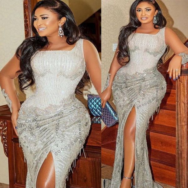 2023 may aso ebi silver mermaid prom dress beaded crystals lace evening formal party second reception birthday engagement gowns dress robe d, Black
2023 may aso ebi silver mermaid prom dress beaded crystals lace evening formal party second reception birthday engagement gowns dress robe d, Black