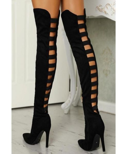 women shoes high heels black over the knee boots hollow out ladies thigh high boots pointed toe stiletto long boots4223589
women shoes high heels black over the knee boots hollow out ladies thigh high boots pointed toe stiletto long boots4223589