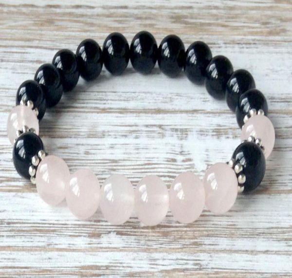 sn1037 fashion design yoga mala bracelet rose quartz with black agate bracelet popular jewelry whole7019789
sn1037 fashion design yoga mala bracelet rose quartz with black agate bracelet popular jewelry whole7019789