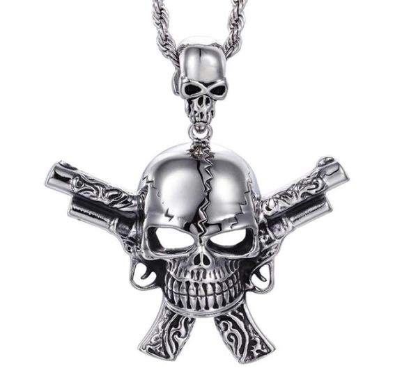 large casting silver 316l stainless steel biker skeleton skull double pistol pendants gothic necklace men039s cool jewelry gift2008967332
large casting silver 316l stainless steel biker skeleton skull double pistol pendants gothic necklace men039s cool jewelry gift2008967332