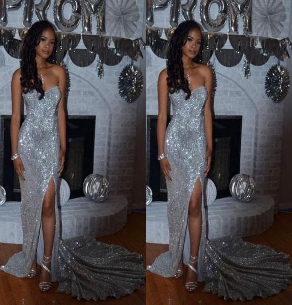 sparkly silver sequins mermaid prom dresses sweetheart split side floor length elegant evening dresses formal gowns sweep train8411023, Black
sparkly silver sequins mermaid prom dresses sweetheart split side floor length elegant evening dresses formal gowns sweep train8411023, Black