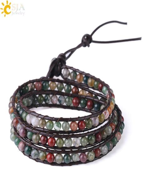 csja natural agate bracelets multiple layers raw color gemstone beads leather wrap bracelet women girls boho bohemian trendy jewel6973700, Golden;silver
csja natural agate bracelets multiple layers raw color gemstone beads leather wrap bracelet women girls boho bohemian trendy jewel6973700, Golden;silver