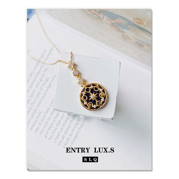 blue sandstone moon stars exquisite collarbone chain necklace personality temperament women's chain, Silver
blue sandstone moon stars exquisite collarbone chain necklace personality temperament women's chain, Silver