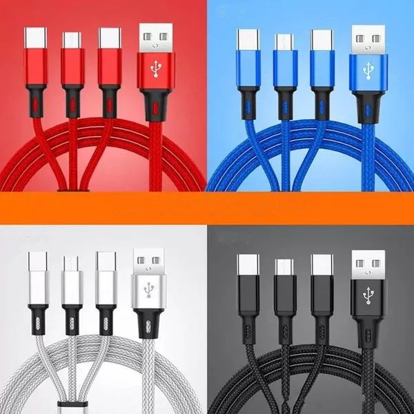 Image of 1.2M Nylon Braided Cables Multi colors USB Fast Charging Cable Type C Android Charger Cord For xiaomi Samsung Huawei Phones
