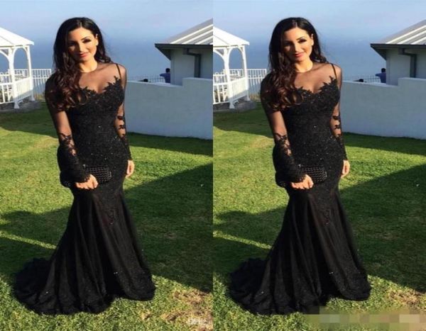 evening dresses arabic jewel neck illusion lace appliques crystal beaded black mermaid long sleeves formal party dress prom g7515949, Black;red
evening dresses arabic jewel neck illusion lace appliques crystal beaded black mermaid long sleeves formal party dress prom g7515949, Black;red