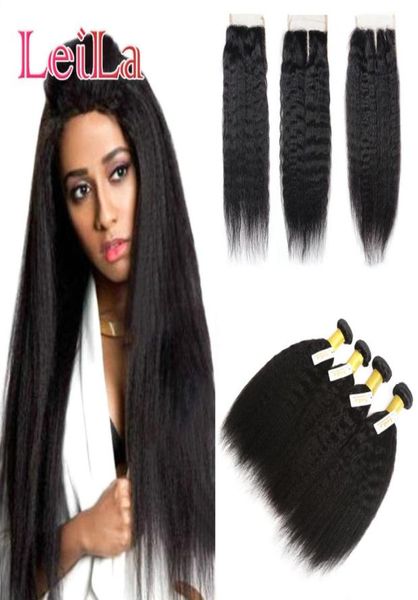 full 4 bundles with lace closure malaysian kinky straight human hair 5 pieces coarse yaki full hair8527152, Black;brown
full 4 bundles with lace closure malaysian kinky straight human hair 5 pieces coarse yaki full hair8527152, Black;brown
