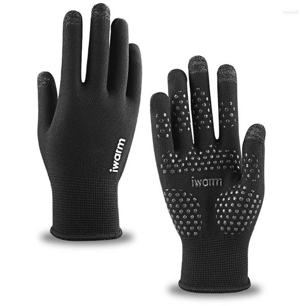 Image of Cycling Gloves Waterproof Winter Warm Men Women Glove Anti-slip Thermal Fleece Touch Screen Full-Finger Skiing