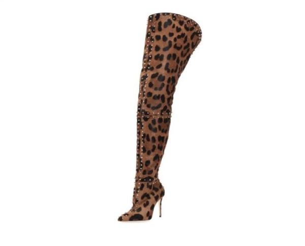 2021 winter fashion brown leopard print thighhigh boots black pointed toes rivet high heels soft leather women shoes long fo3120524
2021 winter fashion brown leopard print thighhigh boots black pointed toes rivet high heels soft leather women shoes long fo3120524