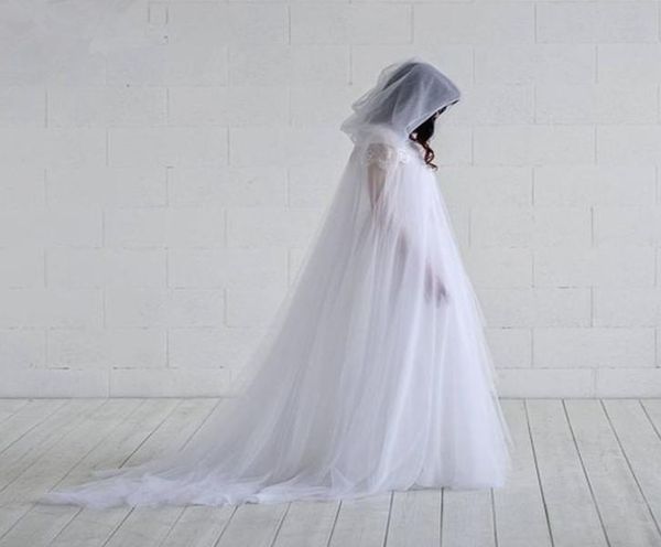 2019 two layers tulle wedding cape elegant fairy bridal cloak with hood bolero women shawl 2m length8598599, White
2019 two layers tulle wedding cape elegant fairy bridal cloak with hood bolero women shawl 2m length8598599, White