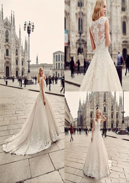 a line chapel train custom made beach bridal gowns romantic eddy k wedding dresses round neck appliques lace robe de soiree longue2228571, White
a line chapel train custom made beach bridal gowns romantic eddy k wedding dresses round neck appliques lace robe de soiree longue2228571, White