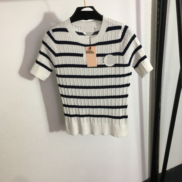 501 l 2023 summer sweaters women's pullover sweater blue striped crew neck short sleeve brand same style women's 20233166, White;black
501 l 2023 summer sweaters women's pullover sweater blue striped crew neck short sleeve brand same style women's 20233166, White;black
