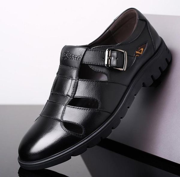 summer mens slippers genuine leather sandals outdoor casual men leather sandals for beach shoes hombre hollow aerated shoes13383733, Black
summer mens slippers genuine leather sandals outdoor casual men leather sandals for beach shoes hombre hollow aerated shoes13383733, Black