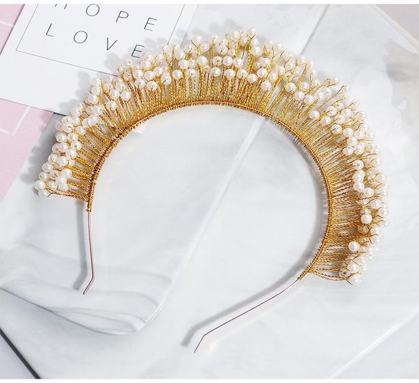 handmade pearls wedding tiaras and crowns bridal headpieces for bride bridesmaids hair jewelry princess tiaras jci1212168014, White;golden
handmade pearls wedding tiaras and crowns bridal headpieces for bride bridesmaids hair jewelry princess tiaras jci1212168014, White;golden